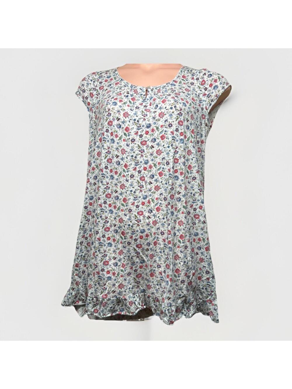 Lauren Ralph Lauren Flutter Sleeve Keyhole Neck Floral Nightgown Womens Small